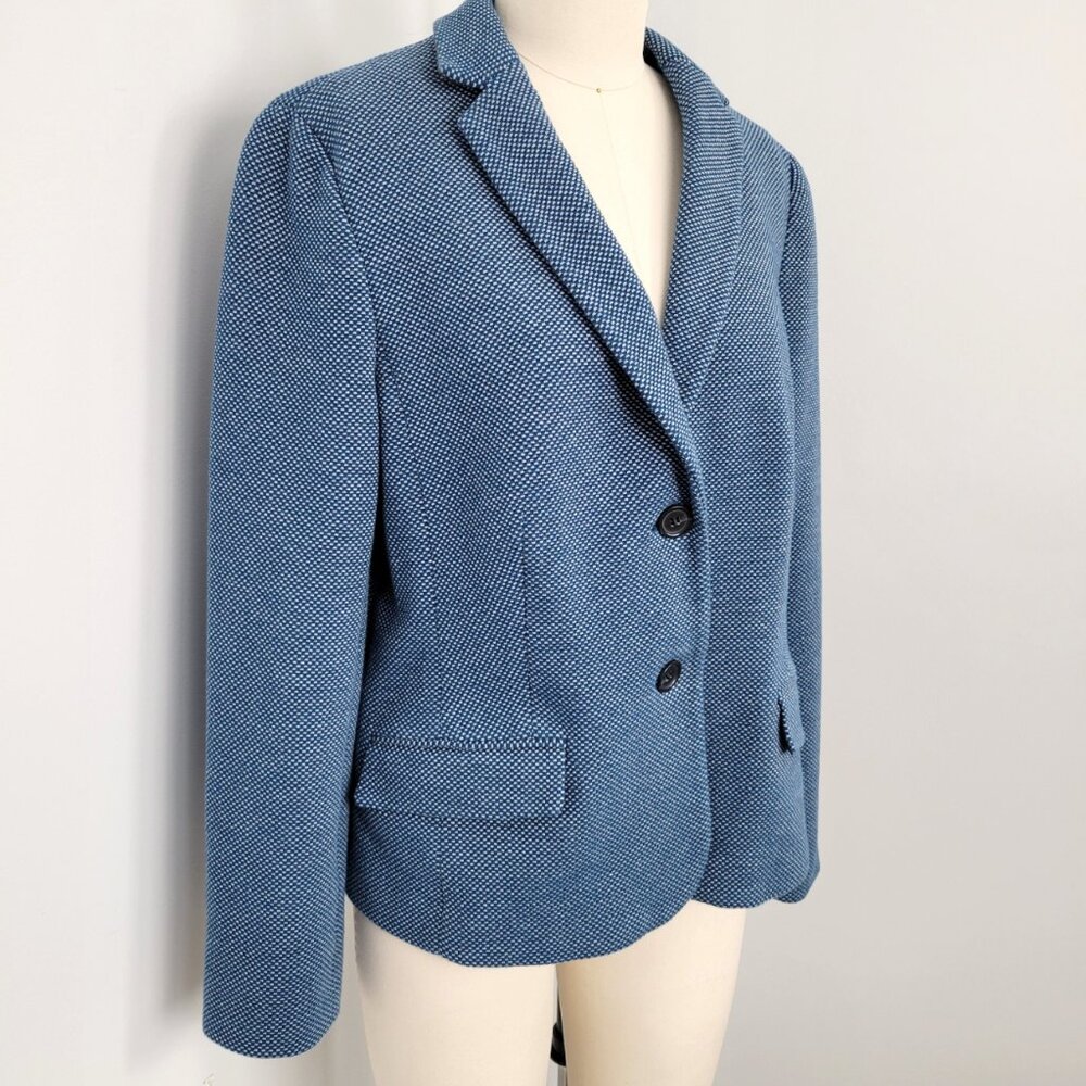 Talbots Textured Micro Herringbone Coneflower Blu… - image 2